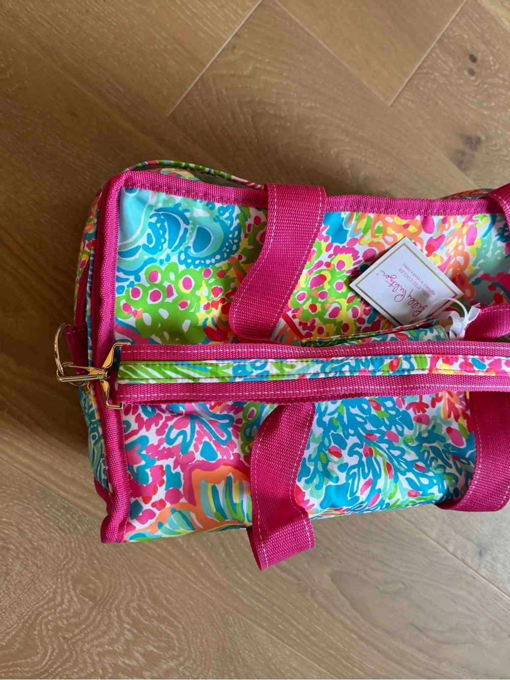 Lilly Pulitzer Pink Multi Floral Insulated Cosmetic Tote